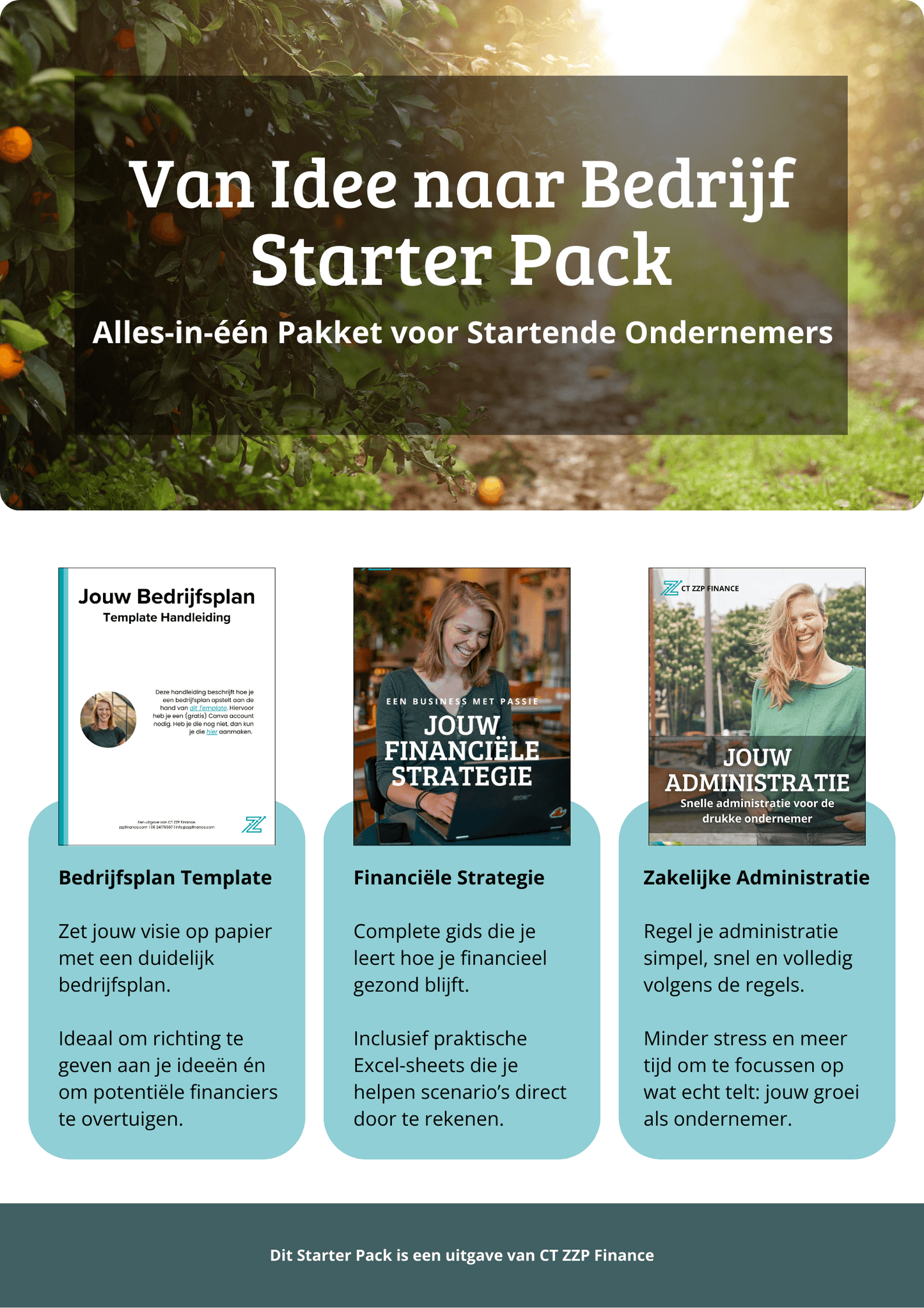 Starter Pack voor ondernemers met templates voor bedrijfsplan, financiële strategie en zakelijke administratie.